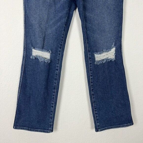 Good American Jeans Good Curve Straight Leg Stretch Distressed Denim Size 8/29 - Picture 11 of 11